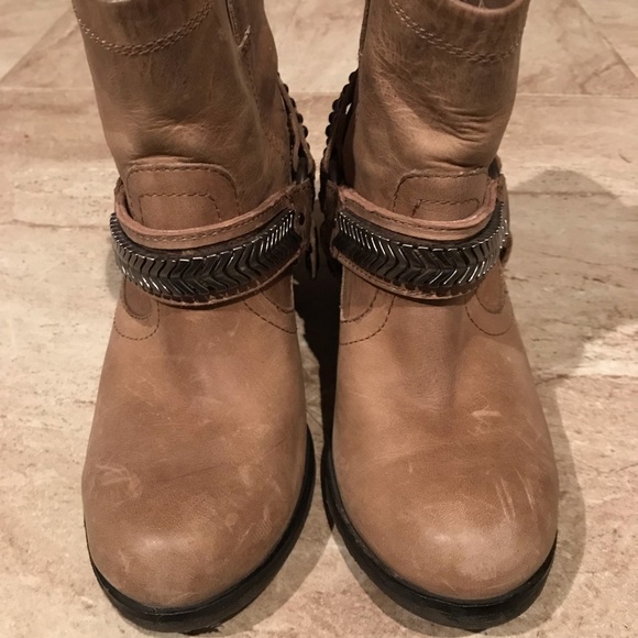 Gianni Bini Tan Leather Embellished Booties - Picture 4 of 4